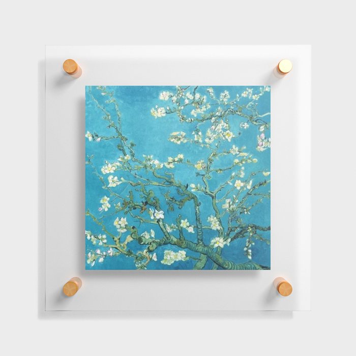 Vincent van Gogh Blossoming Almond Tree (Almond Blossoms) Light Blue Floating Acrylic Print