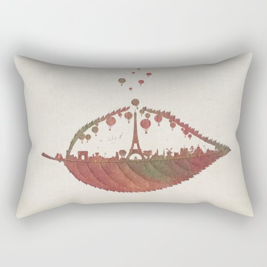 Magical Flight over Paris Rectangular Pillow