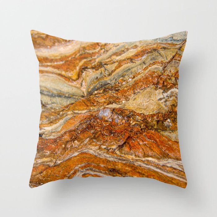 Orange Rock Texture Throw Pillow