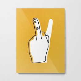 Two Moods Only Metal Print | Clever, Pop, Art, Modern, Pun, Moods, Line, Fuck, Sign, Bold 
