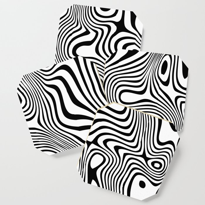 Abstract Zebra Pattern Coaster