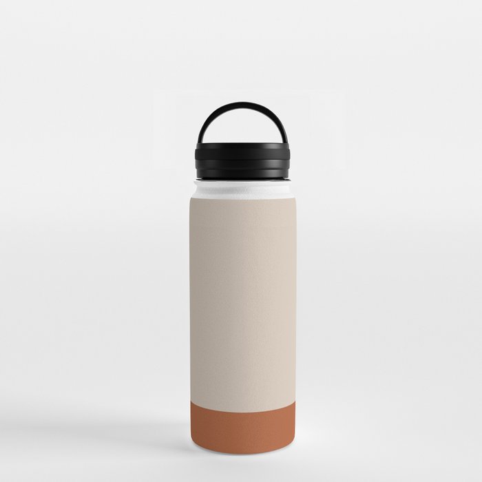 Minimalist Solid Color Block 1 in Putty and Clay Water Bottle
