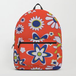 Groovy Flower Pattern Backpack