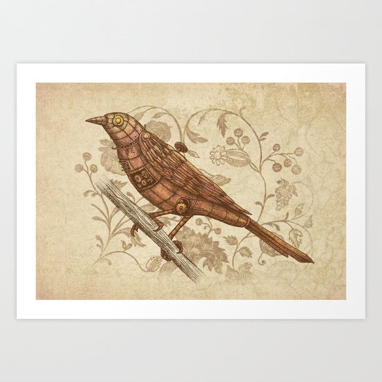 Steampunk Songbird Art Print