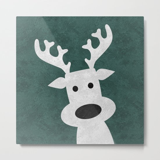 Christmas reindeer marble Metal Print