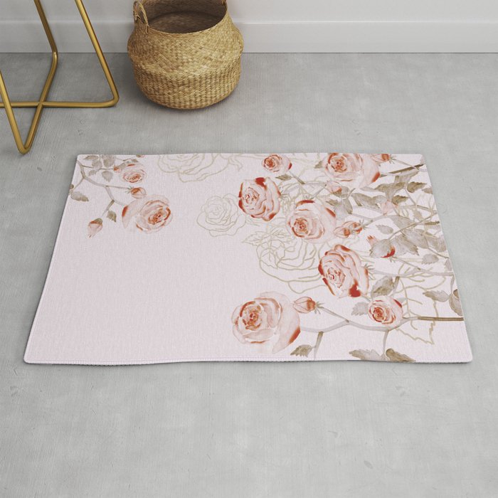 FRENCH PALE ROSES Rug