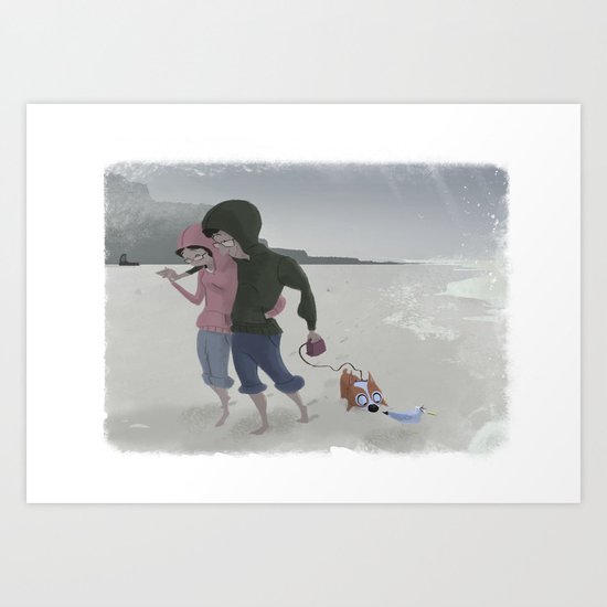 Strollin' on a gloomy day Art Print