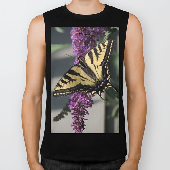 Western Tiger Swallowtail in the Shade Biker Tank