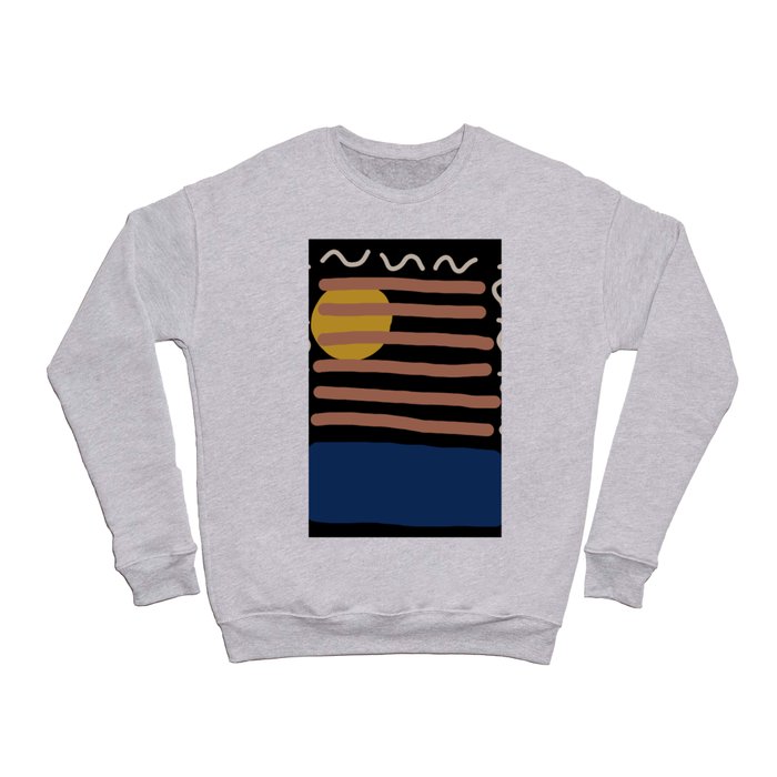 abstract retro moon  Crewneck Sweatshirt