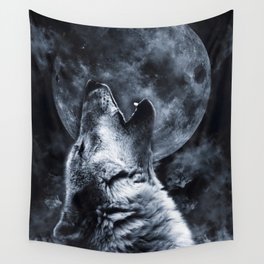 Wolf & Moon Wall Tapestry