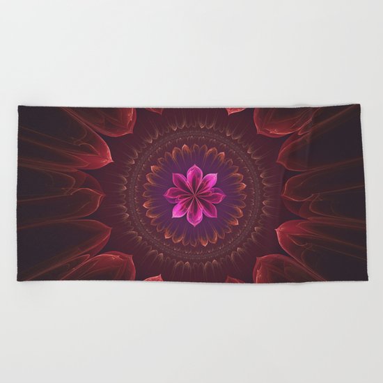 Blossom Within in Red Beach Towel