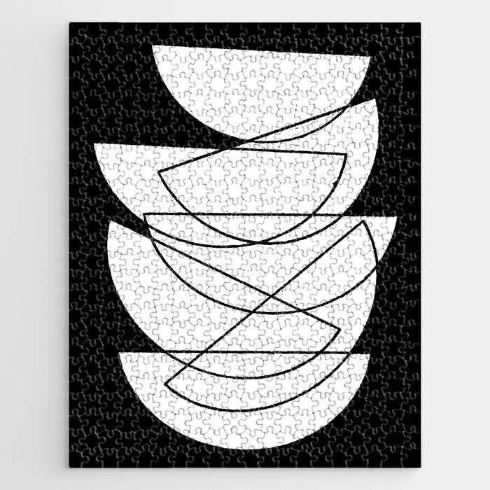 Abstract Organic Shapes Monochrome  Jigsaw Puzzle