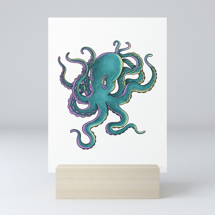 Green Octopus  Mini Art Print