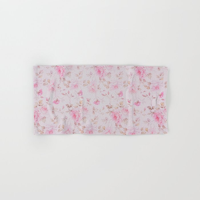 Modern Vintage Blush Pink  Romantic Floral Pattern Hand & Bath Towel