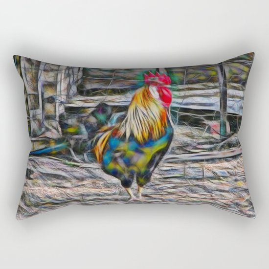 Bold Abstract Rooster Rectangular Pillow