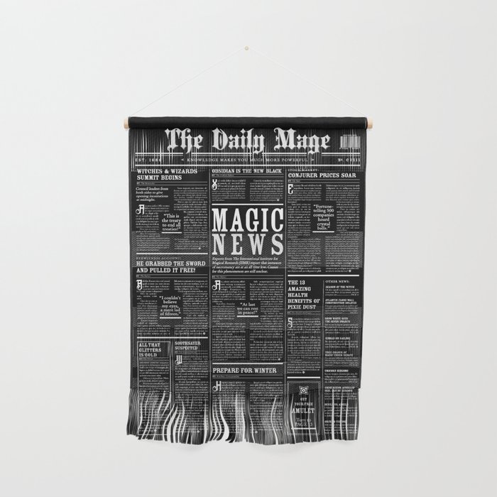 The Daily Mage Fantasy Newspaper II Wall Hanging