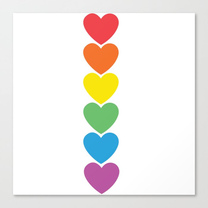 Stack of Rainbow Hearts Canvas Print