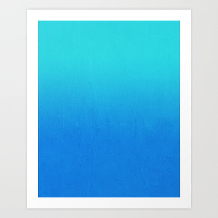 Tortuga Deep Blue Sea Ombre Painting Abstract Decor Art Print By