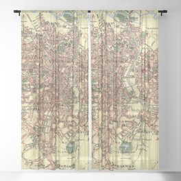Planta guia da cidade de São Paulo pictorial map from 1886 Sheer Curtain
