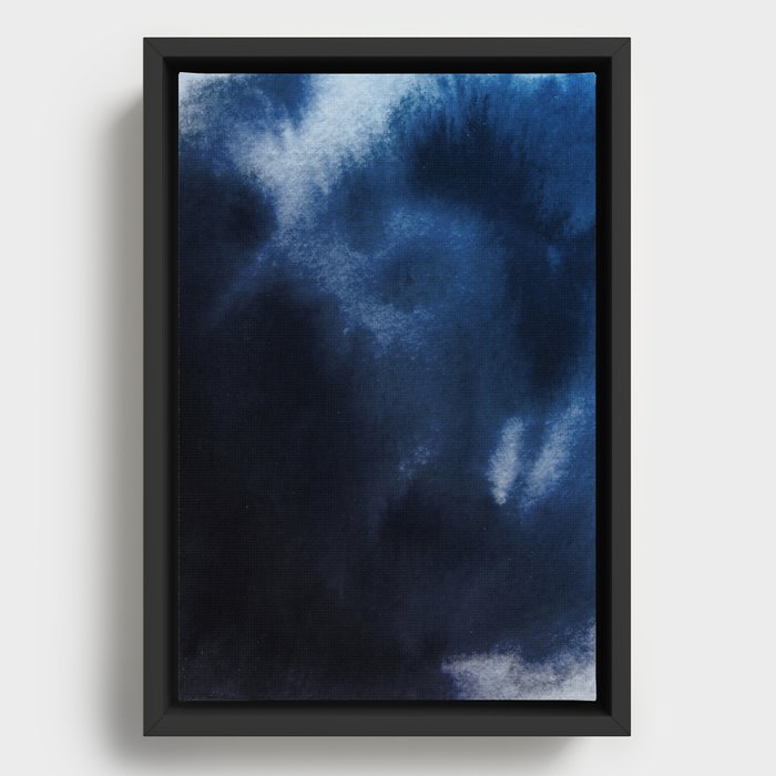 Watercolor Blue Framed Canvas