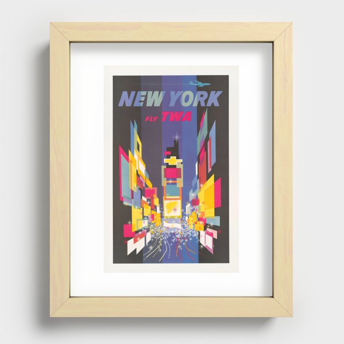 New York Fly Twa Vintage Advertising Recessed Framed Print