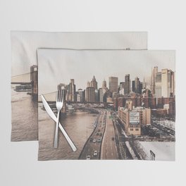 New York City | NYC Skyline and Brooklyn Bridge | Film Style Photography Placemat