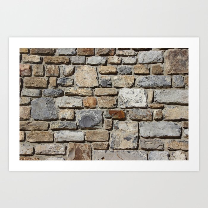 facade stones wall, brick wall pattern photos Art Print