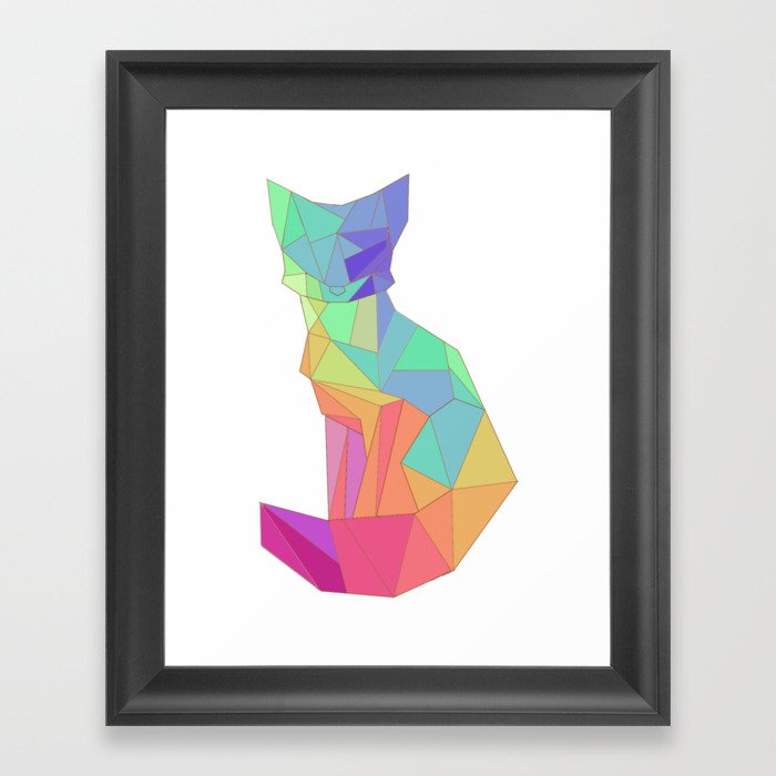 Geometric Fox Framed Art Print