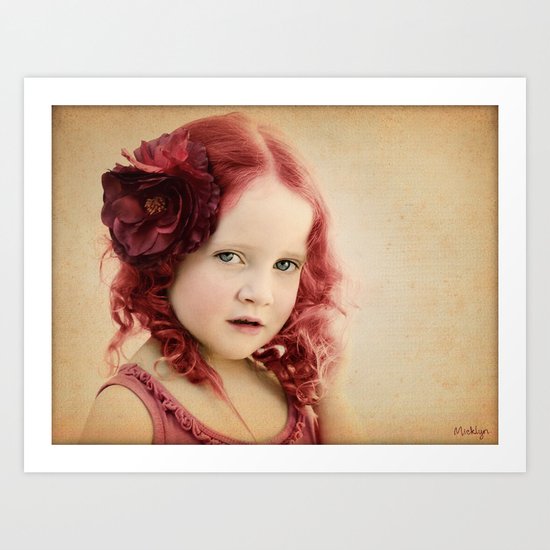 Mila as a Vintage Rose Art Print