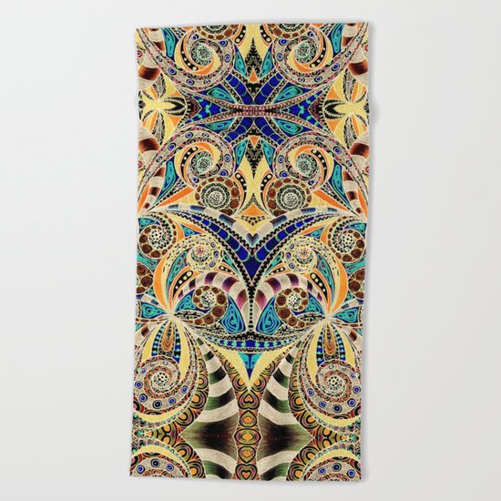Drawing Floral Zentangle G240 Beach Towel