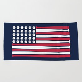 USA Baseball Flag Beach Towel