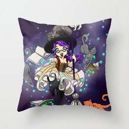 Library Witch Throw Pillow