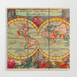 Nova Totius Terrarum Orbis Tabula Map Wood Wall Art