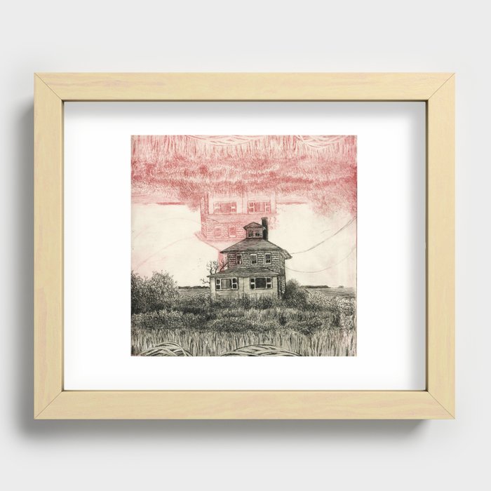 The Pink House Recessed Framed Print