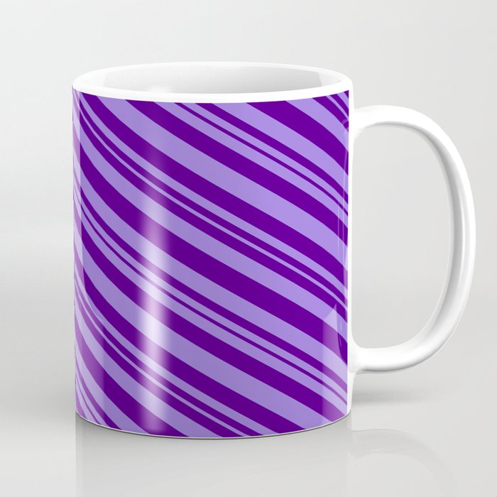Purple and Indigo Colored Lined/Striped Pattern Coffee Mug