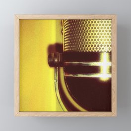Vintage Microphone (yellow) Framed Mini Art Print