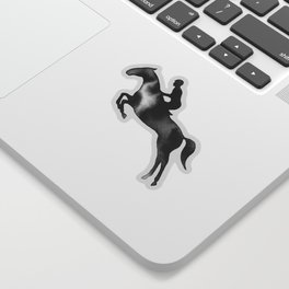 Watercolor Showjumping Horses (Black) Sticker