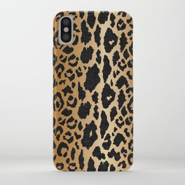 Leopard Print Linen iPhone Case