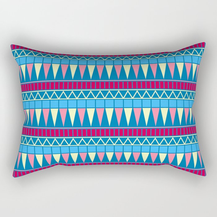 Archie Co Aztec Print Blue Rectangular Pillow By Hadley2981