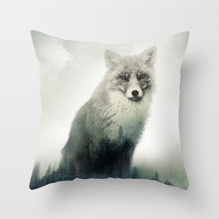 Fox, Forest Animal, Woodlands, Wilderness Throw Pillow