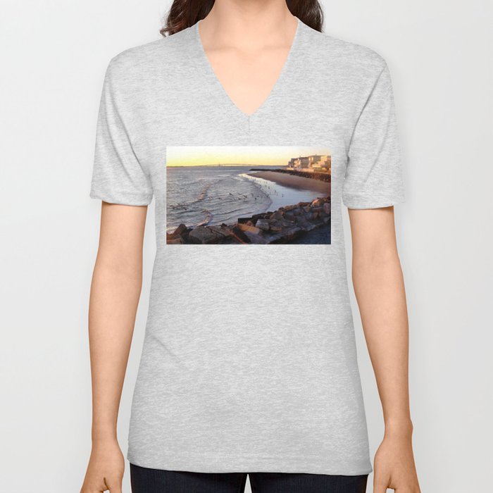 By the shore (New Jersey) V Neck T Shirt