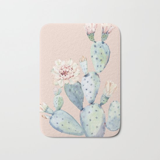 Desert Rose Cactus Pink Bath Mat
