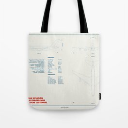 Airbus A380 plane technical drawing Tote Bag