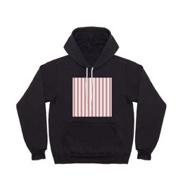 Wine Red and White Vintage American Country Cabin Ticking Stripe Hoody