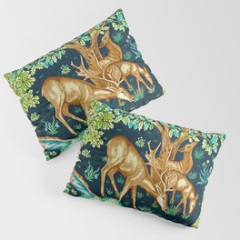 William Morris Deer by a Brook Tapestry Indigo Pillow Sham