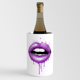 Purple Lips Print Makeup Decor Watercolor Art Kiss Love Sexy Girl Fashion Poster Chic Lipstick Wine Chiller