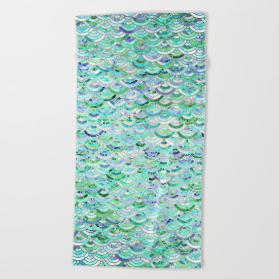 Marble Mosaic in Mint Quartz and Jade Beach Towel