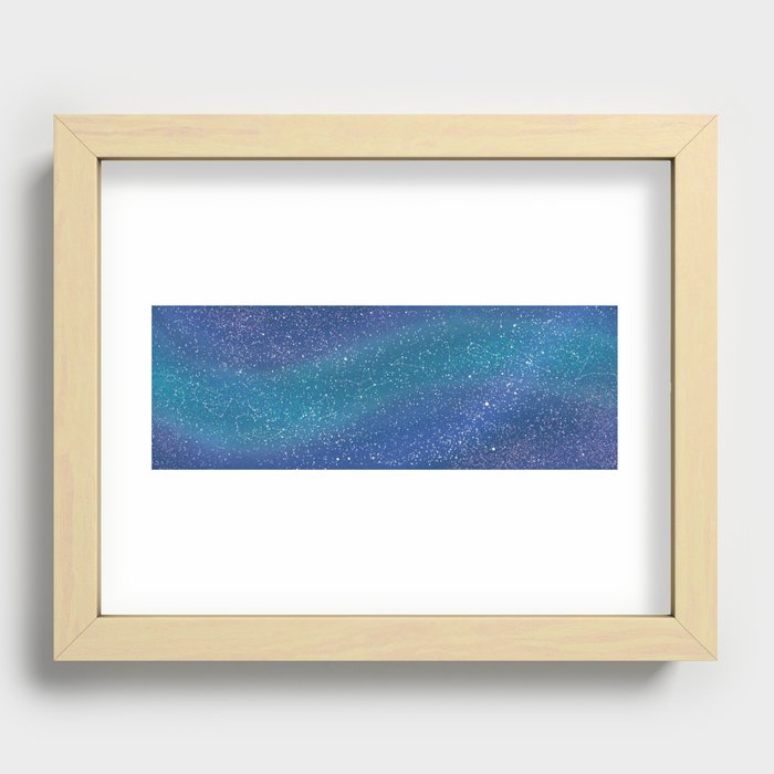 Colored Star Map Recessed Framed Print