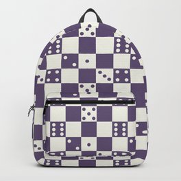 Checkered Dice Pattern (Creamy Milk & Juicy Plum Color Palette) Backpack