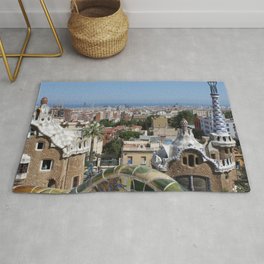 Spain Photography - Park Güell Under The Blue Sky Area & Throw Rug